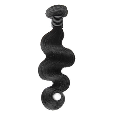 4шт 12 дюймов натуральный черный объемная волна перуанские Weave волос девственницы Связки