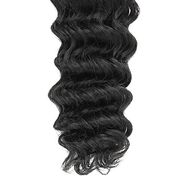 1шт монгольский Богородицы глубокая волна волос Weave класс 5А 18 дюймов Natural Black