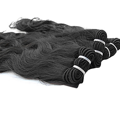 1шт 14inch Natural Black естественная волна бразильского Виргинские волос Weave