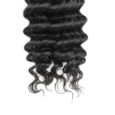 3шт перуанский Богородицы Глубокое Вьющиеся класс 5А волос Weave 10inch Natural Black