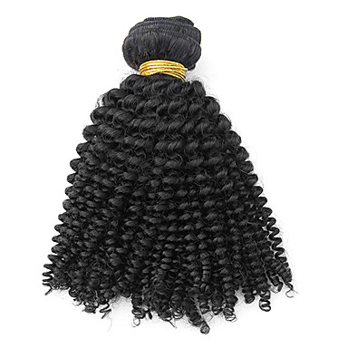 3шт Малайзии Богородицы Kinky Вьющиеся класс 5А волос Weave 10inch Natural Black