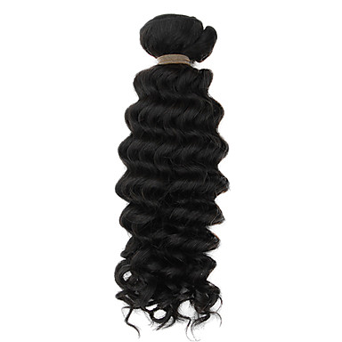 3шт Малайзии Богородицы Глубокое Вьющиеся класс 5А волос Weave 24inch Natural Black