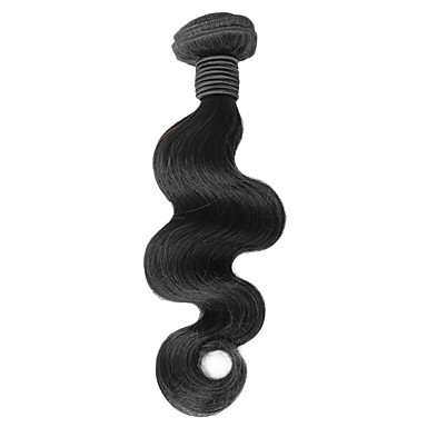 4шт 24inch Natural Black объемная волна Малайзии Weave волос девственницы Связки