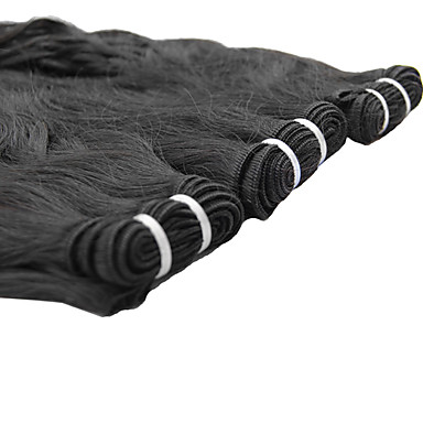 4шт 14inch Natural Black естественная волна бразильские Weave волос девственницы Связки