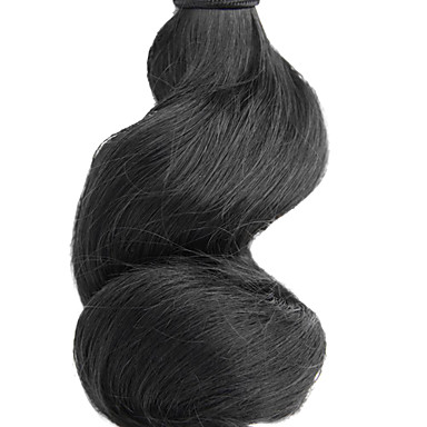 1шт 10 дюймов Natural Black освобождает волну Малайзии Weave волос девственницы