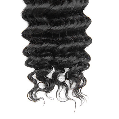3шт Малайзии Богородицы Глубокое Вьющиеся класс 5А волос Weave 10inch Natural Black