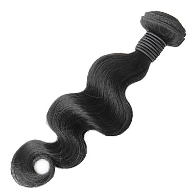 1шт 20inch Natural Black Объемная волна бразильского Виргинские волос Weave