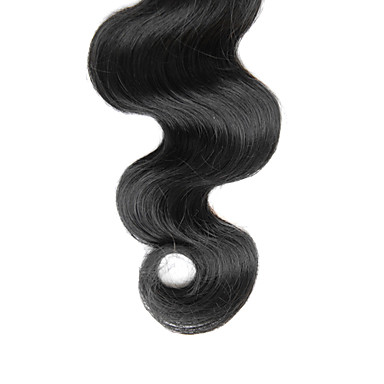 1шт 12 дюймов Natural Black Объемная волна Малайзии Weave волос девственницы