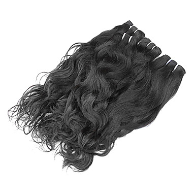 3шт Малайзии Богородицы естественная волна класс 5А волос Weave 22inch Natural Black