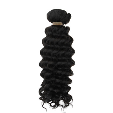 4шт 24inch Natural Black Deep Фигурные перуанский Weave волос девственницы Связки