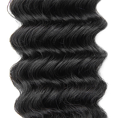 3шт Малайзии Богородицы глубокая волна класс 5А волос Weave 16 дюймов Natural Black