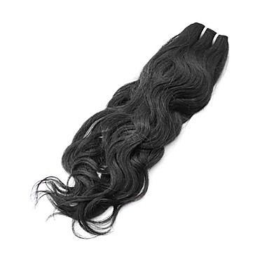 1шт монгольский девственные природные волны волос Weave класс 5А 22inch Natural Black