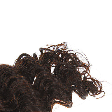 12 "100% человеческих волос глубокой волны Natural Black Расширение волос