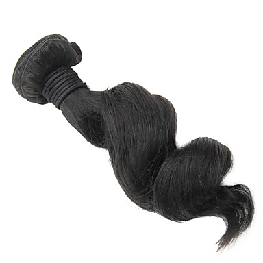 4шт 20inch Natural Black Свободные волны бразильские Weave волос девственницы Связки