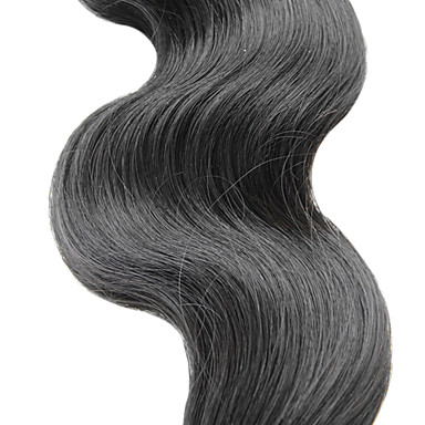 1шт 16 дюймов Natural Black Объемная волна Китайский Weave волос девственницы