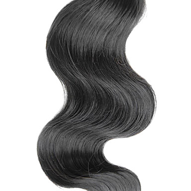 1шт 10 дюймов Natural Black Объемная волна Китайский Weave волос девственницы