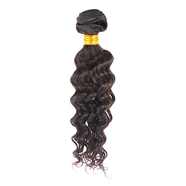 14 "100% человеческих волос глубокой волны Natural Black Расширение волос