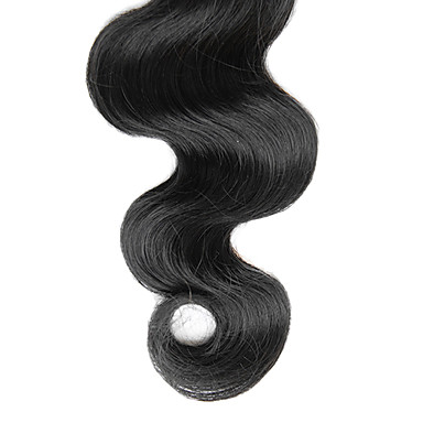 4шт 16 дюймов Natural Black объемная волна Малайзии Weave волос девственницы Связки