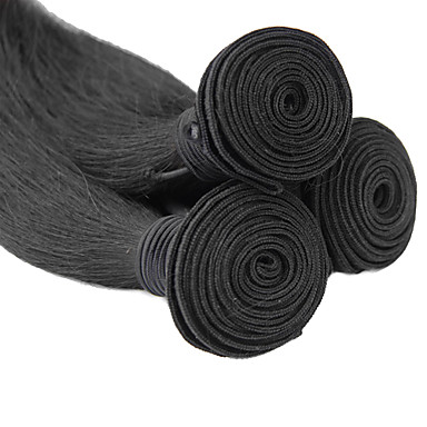 1шт 8inch Natural Black прямой Малайзийский Weave волос девственницы