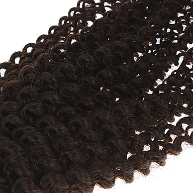 22 "100% человеческих волос кудрявый Вьющиеся Natural Black Расширение волос