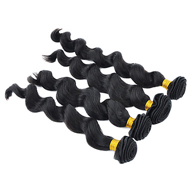 3Pcs/Lot Mix Длина Королева распущенными волосами Вьющиеся бразильского Виргинские Реми Наращивание волос (1B #)