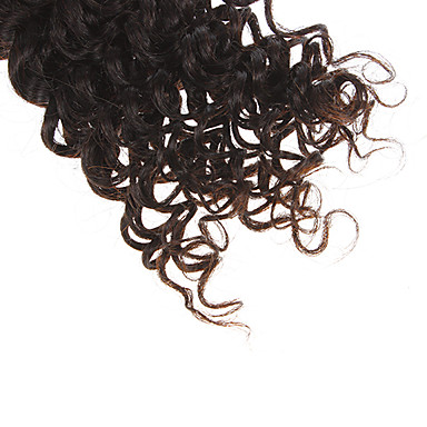 16 "100% человеческих волос глубокой волны Natural Black Расширение волос