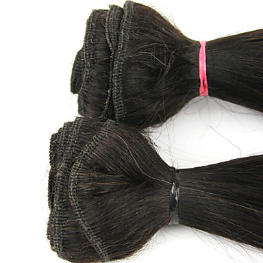 14 "100% человеческих волос прямой Natural Black Расширение волос 2 шт (может быть крашение)