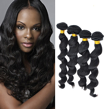 3Pcs/Lot Mix Длина Королева распущенными волосами Вьющиеся бразильского Виргинские Реми Наращивание волос (1B #)