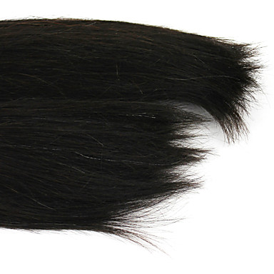 8 ", 10" 100% человеческих волос прямой Natural Black Наращивание волос (может быть крашение)