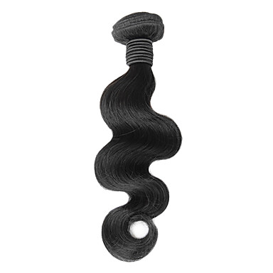 4шт 20inch Natural Black объемная волна Малайзии Weave волос девственницы Связки