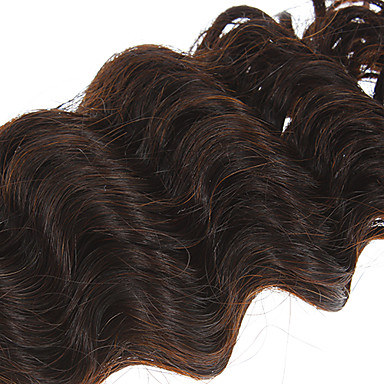 12 "100% человеческих волос глубокой волны Natural Black Расширение волос