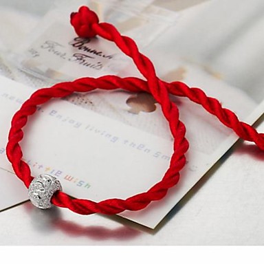 Серебряный Серебряный браслет Классический 21см Детский Дружба (красный) (1 шт)