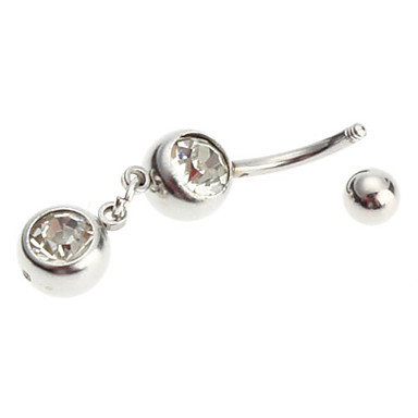 Круглый бриллиантами кольцо из нержавеющей Navel
