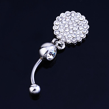 Lureme 316L хирургическая Titanium стальные Полные Кристаллы Круг пупка и Белл Button Кольца Украшения для тела