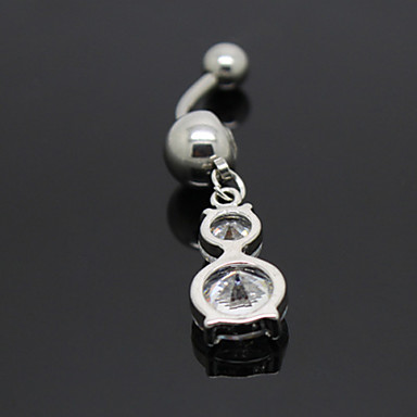 посеребренной нержавеющей стали циркон пупка / прокалывание ушей