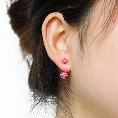 посеребренной нержавеющей стали стразами пупка / прокалывание ушей (ассорти цветов)