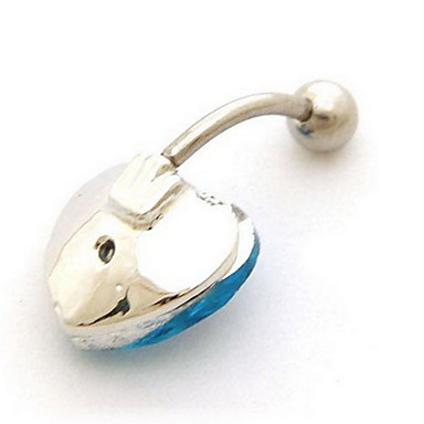 (1 шт) многоцветный женская мода сплава кольца пупка (1Cm * 0.16Cm * 2 см) (голубой, светло-зеленый)