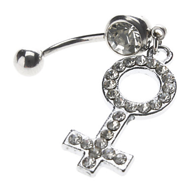 Женский Циркон Символ шипованных Navel Ring