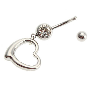 Выдолбленные сердца кольцо из нержавеющей Navel