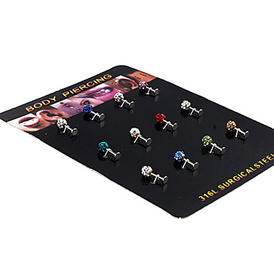 Мужская многоцветный пупка и звонка Кнопка 1,3 * 0,5 * 0,2 (12 шт в упаковке)