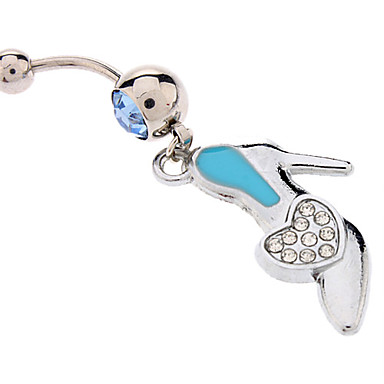 Высокий каблук металлический Jeweled Подвеска из нержавеющей стали Кольца Navel