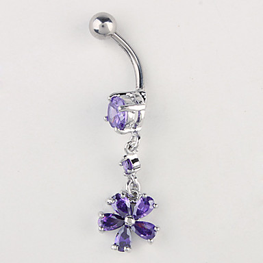 Прекрасный цветок из нержавеющей стали Navel Ring