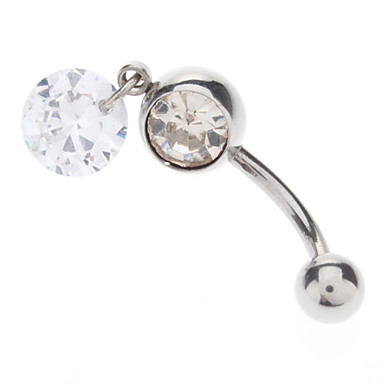Круглый Алмазная нержавеющей стали Navel Ring