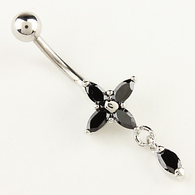 Святой Clover цветок из нержавеющей стали Navel Ring