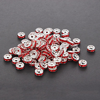 50pcs/set моды круг-образный многоцветный с серебряным покрытием Rhinestone бисера