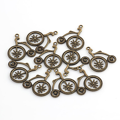 Урожай велосипед Бронзовый сплава Подвески 10 шт / мешок