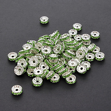 50pcs/set моды круг-образный многоцветный с серебряным покрытием Rhinestone бисера