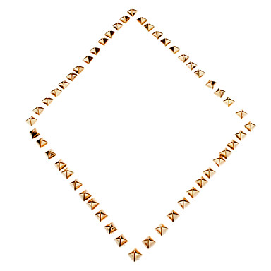 10мм Stereo площади металла Pale Золотой Желтый Заклепки * 100