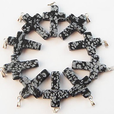 10 шт Снежинка Obsidian Косс Кулон из бисера