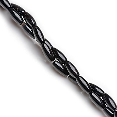 5x12mm 32Pcs Черный Полосатый Onyx Рисовые шарики 1Strand